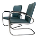 Set of 2 Green Mauser tubular chairs model RS7 Bauhaus 1930s