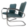 Set of 2 Green Mauser tubular chairs model RS7 Bauhaus 1930s