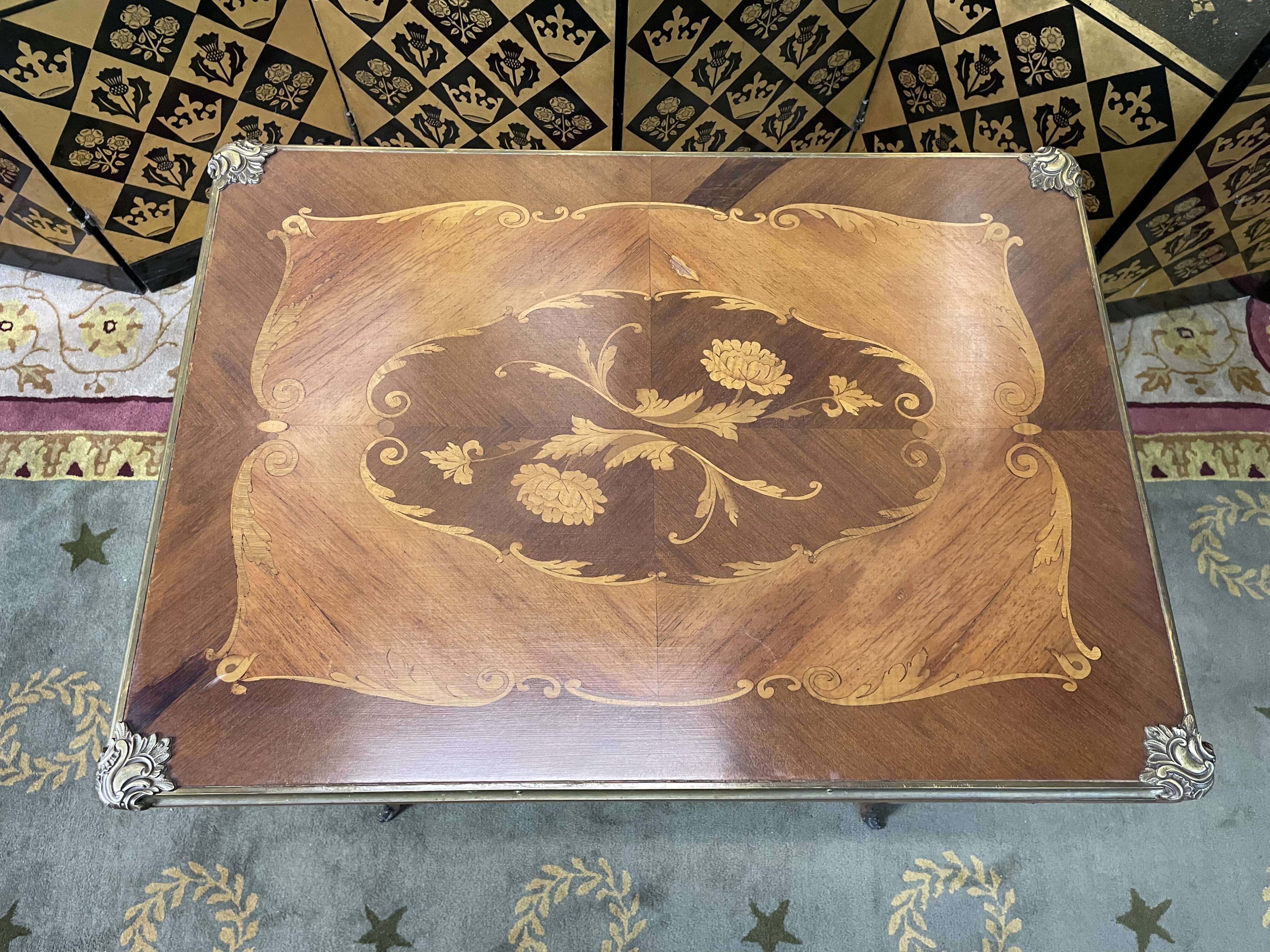 Louis XV style marquetry games table