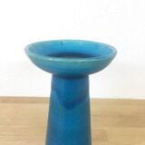 Royal blue ceramic Danish candle holder – 1970s