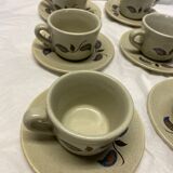 Ensemble de 6 tasses en grès vintage Saint Amand