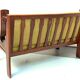 4 fauteuils et un canapé en bois et tissu vert, Italie des années 1960