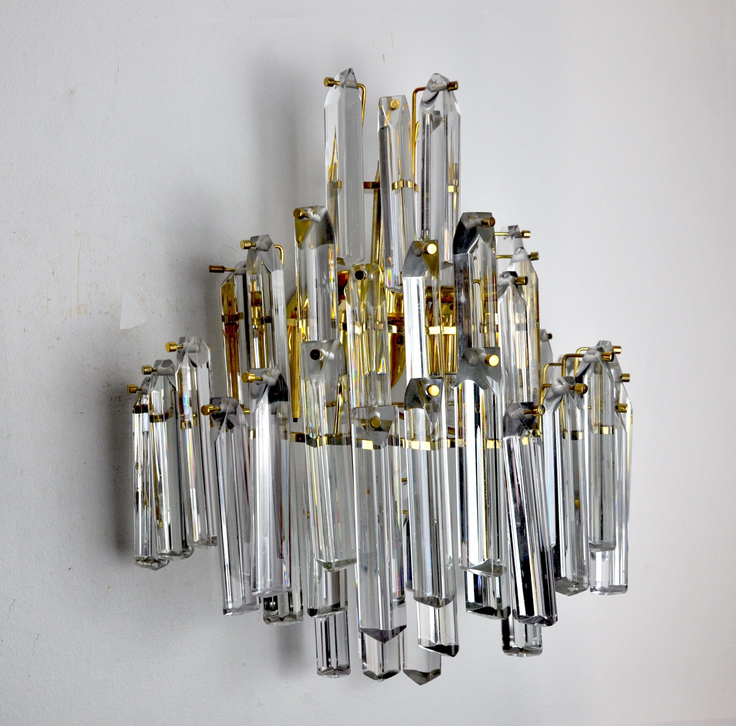 Venini wall light, 3 levels, Murano glass, Italy, 1970.