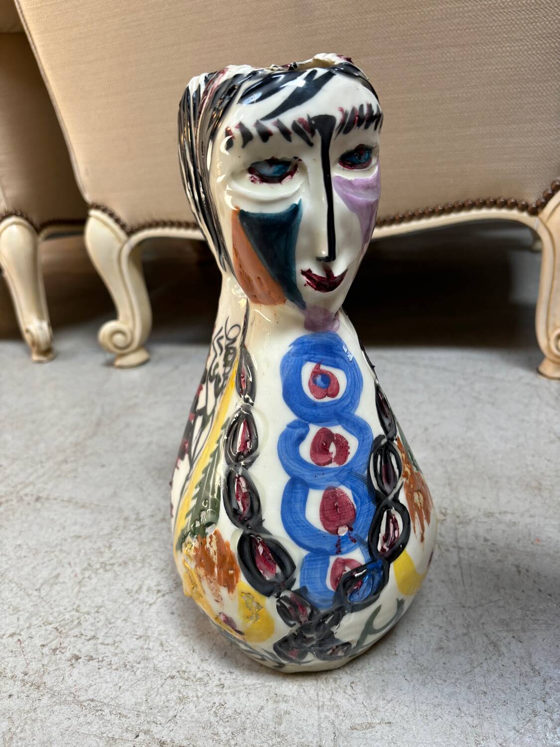 Double ceramic Face Vase