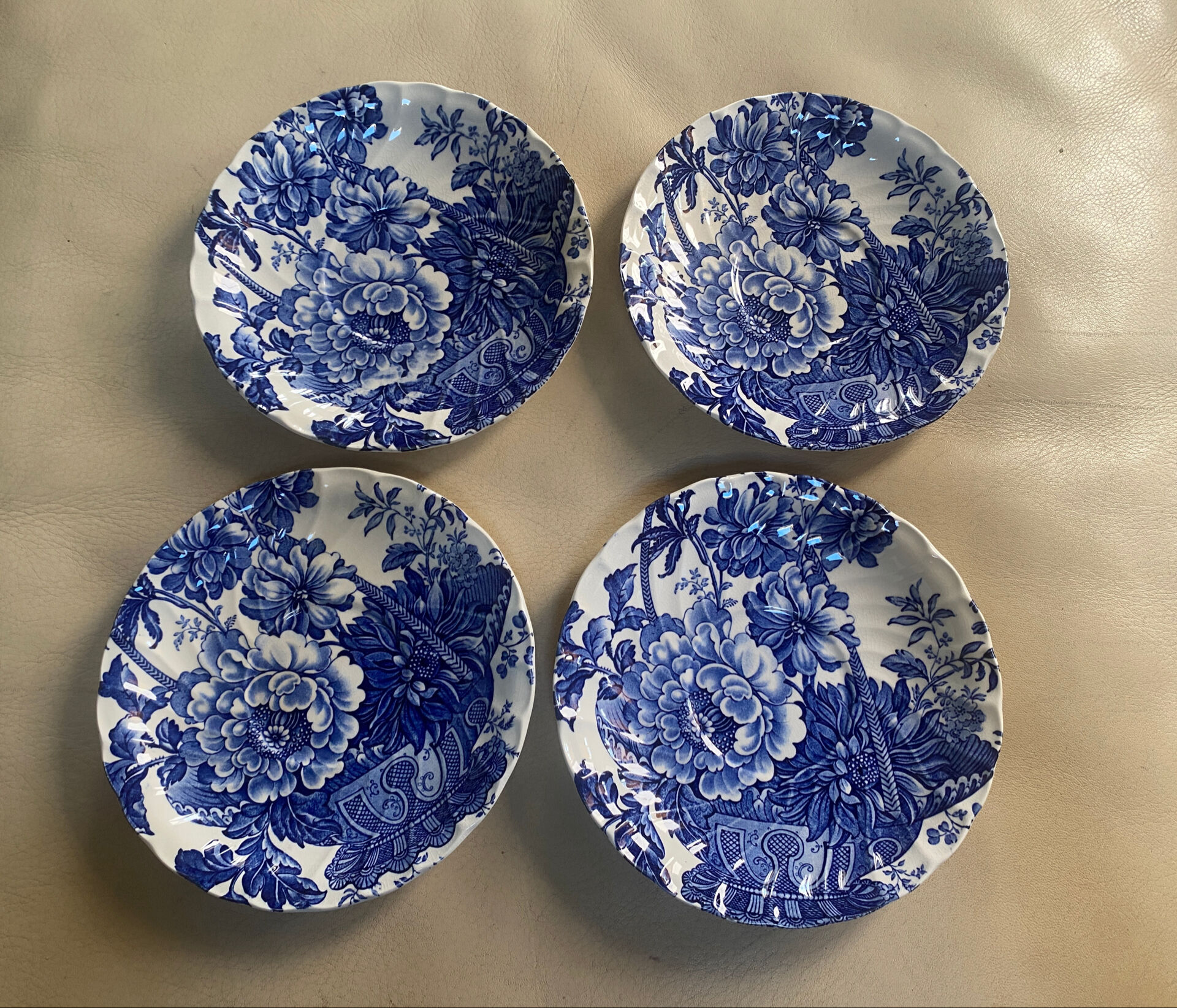 Set of 4 bowls in Royal Crownford Burleigh ironstone.