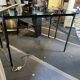 Metal and tinted glass desk