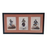 Fashion sketch triptych