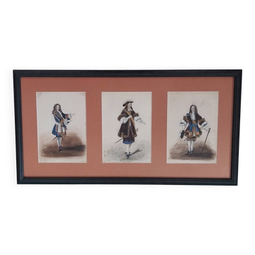 Triptyque de croquis de mode