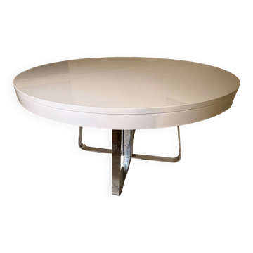 Ligne Roset AVA Ø130 extendable – white lacquer – chrome base