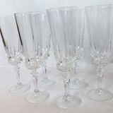 Champagne flutes cut crystal Cristal d'Arques Chantelle Lady victoria