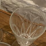 6 vintage champagne flutes patterned leaves or petals