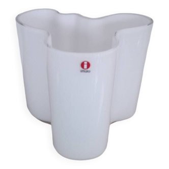 Vase opalie blanc Alvar Aalto pour Iittala