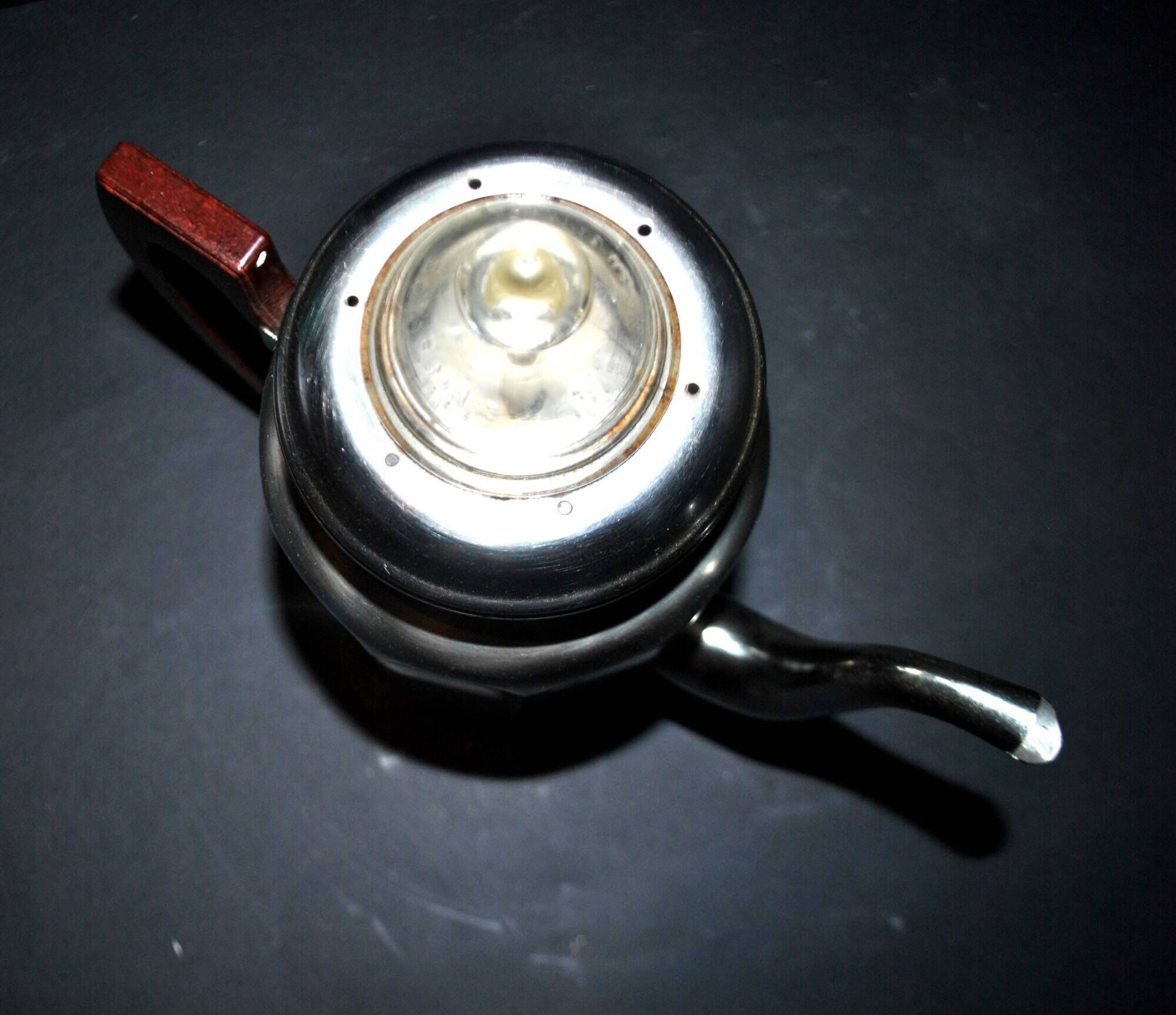 Vintage percolator coffee maker in chrome-plated copper and bakelite 1950 ADB brand
