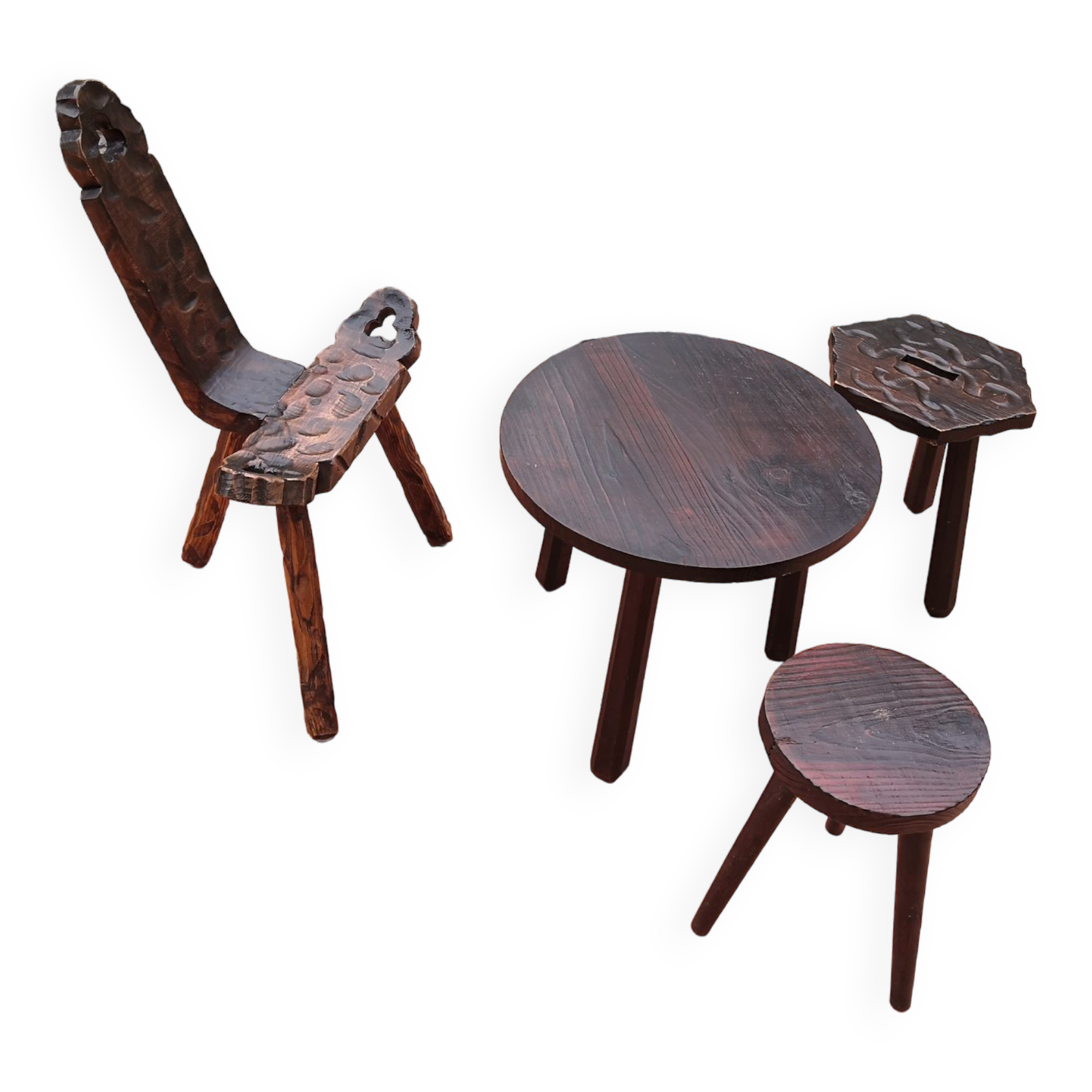 Living room wood feet tripod 70s