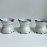 Trio of shells diabolo white edging silver and bright blue 50s