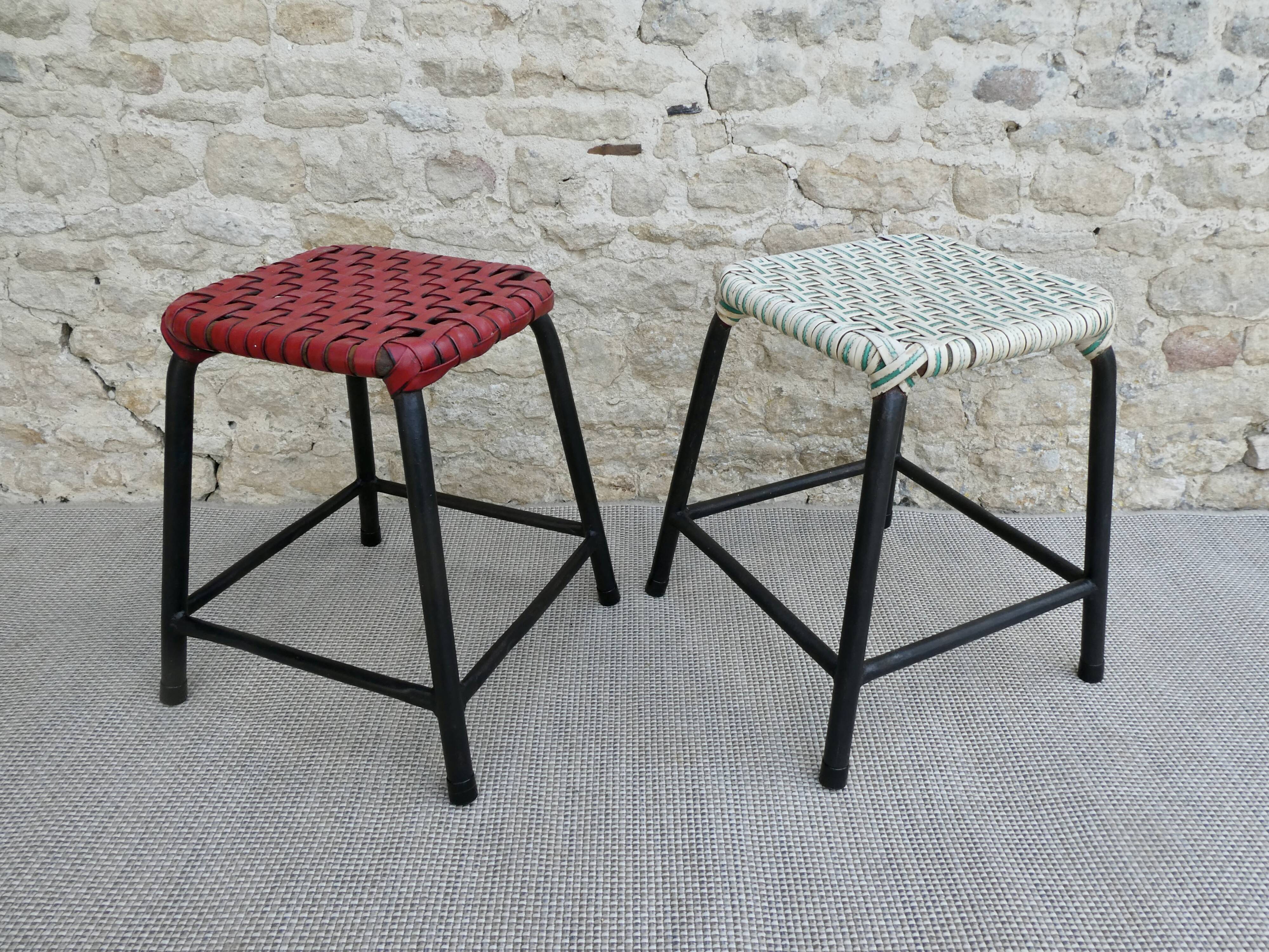 Paire de tabourets de bistrot, vers 1950