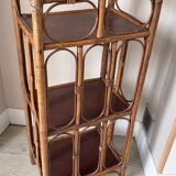 VINTAGE RATTAN BOOKSHELF