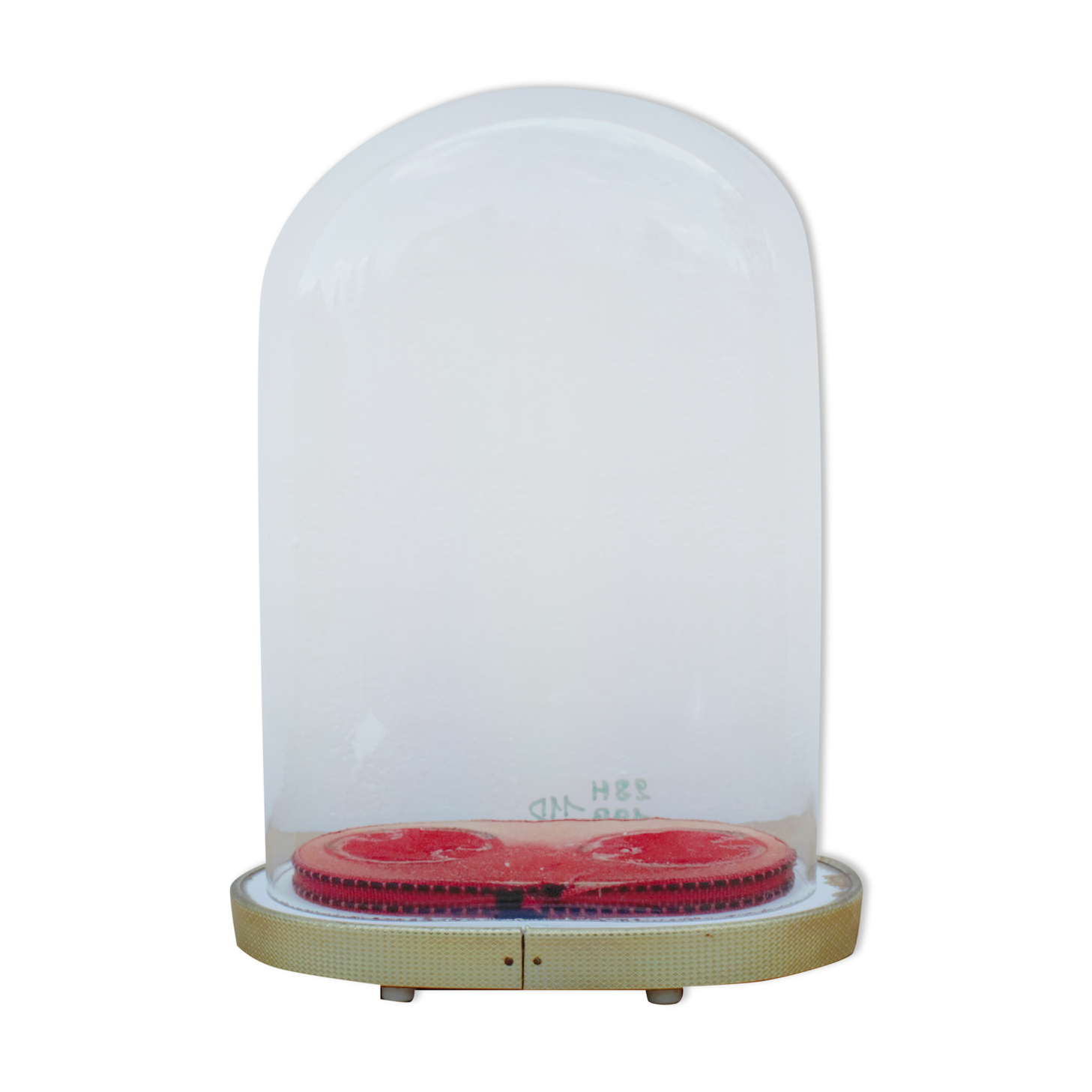 Oval wedding globe in glass 28 cm high