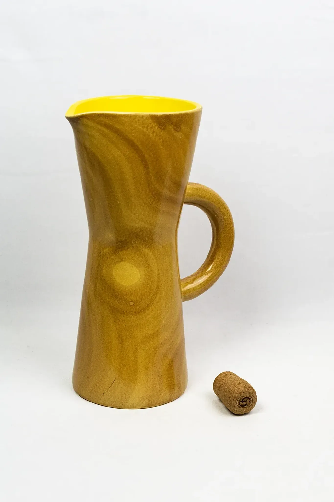 Large jug Robert Dupanier, glazed ceramic faux olive wood