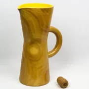 Large jug Robert Dupanier, glazed ceramic faux olive wood