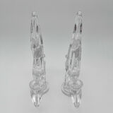 Pair of "Vegetal" candlesticks in solid crystal - Vannes-le-Châtel