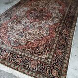 Ancient Indian silk carpet and wool