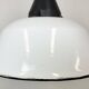 White enamel and cast iron industrial pendant light with glass cover, 1960s