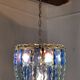 Zero Quattro chandelier, murano blue cut glass, Italy, 1970