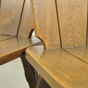 Chaises de salle à manger en chêne vintage brutaliste faites à la main, années 1930