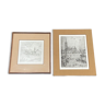 Deux gravures maurice masselin quai gambetta coueron place leon moinard