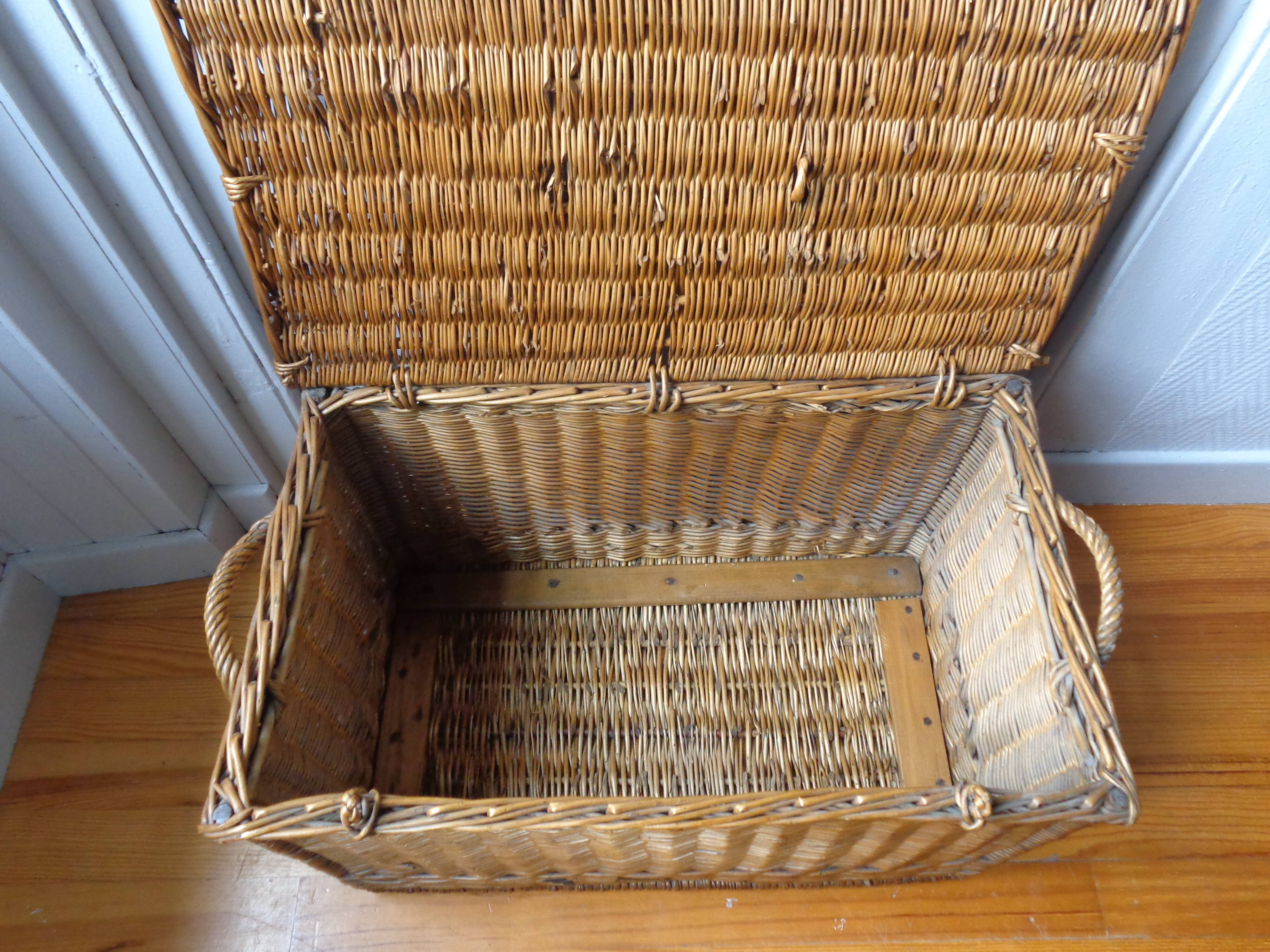 Ancient rattan wicker trunk