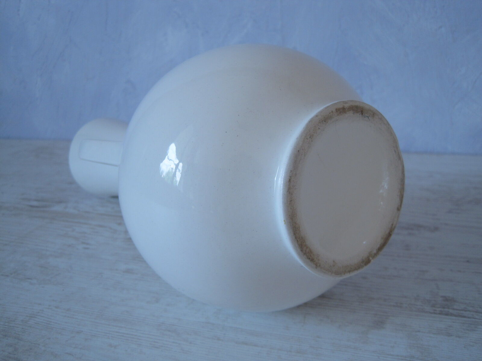 White glazed earthenware ceramics Design contemporary vase
