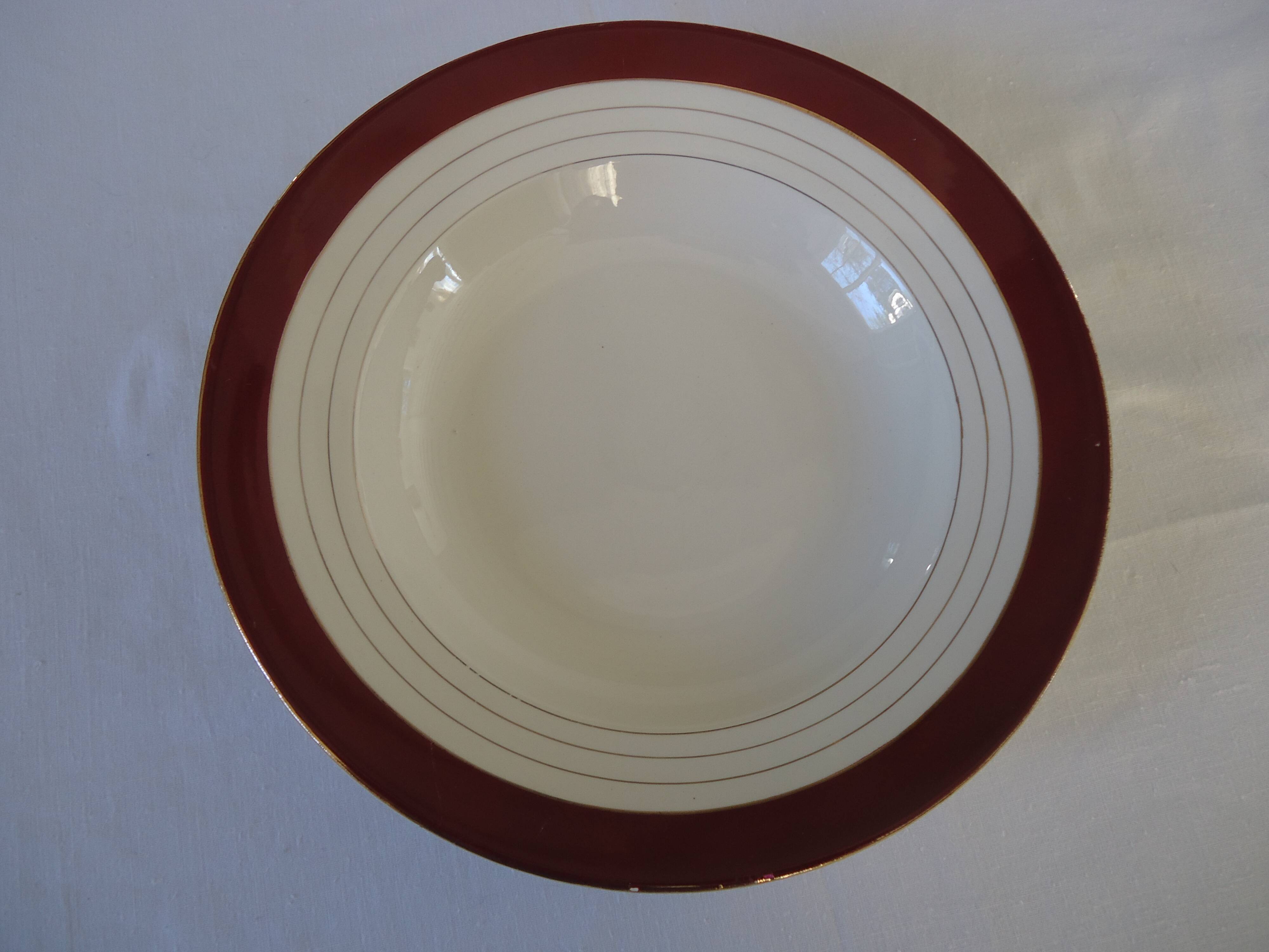 Deep plates, opaque porcelain, digoin sarreguemines, pasteur pattern