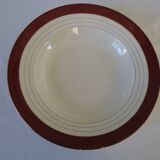 Deep plates, opaque porcelain, digoin sarreguemines, pasteur pattern