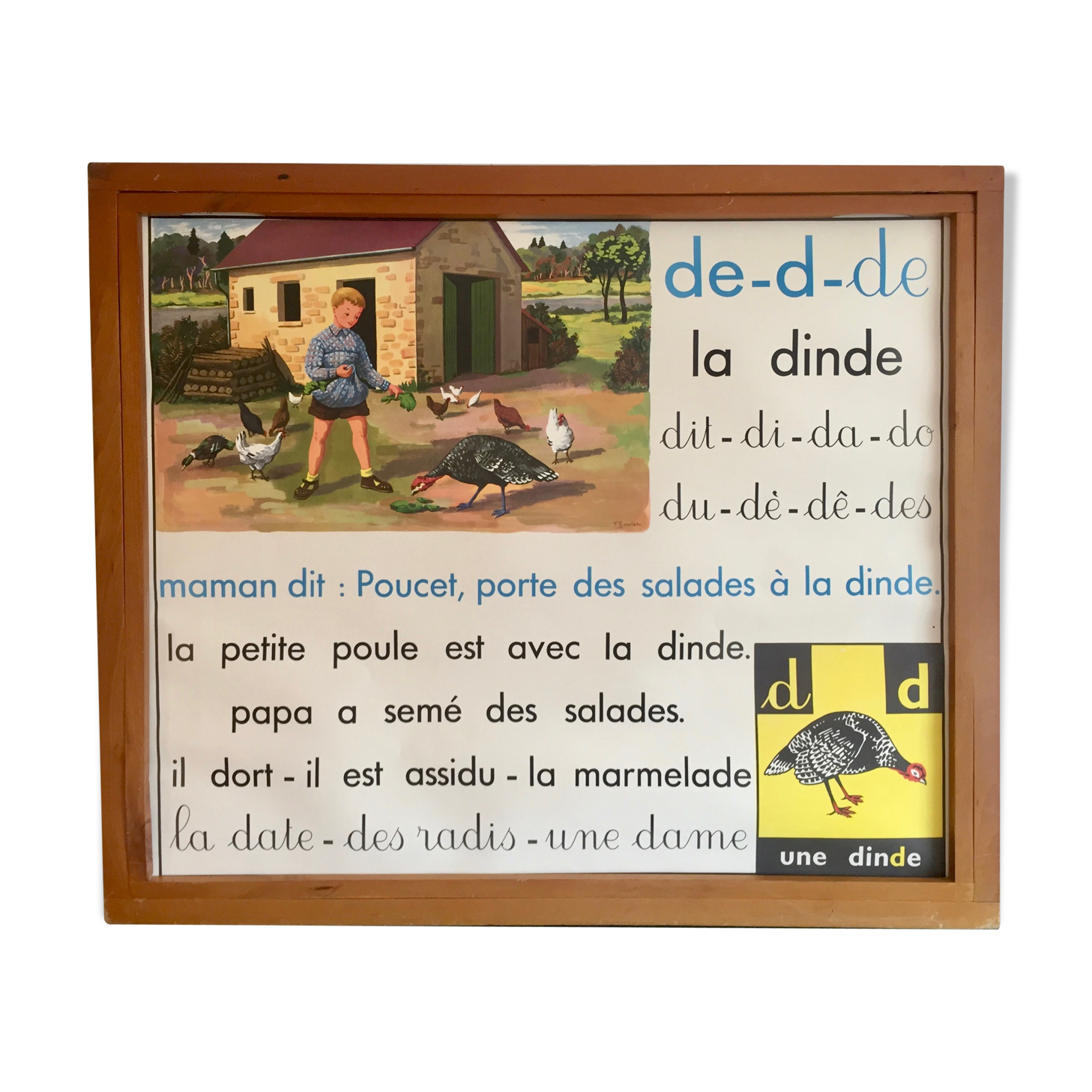 Educational poster élocution vintage Rossignol, 60s