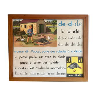 Educational poster élocution vintage Rossignol, 60s