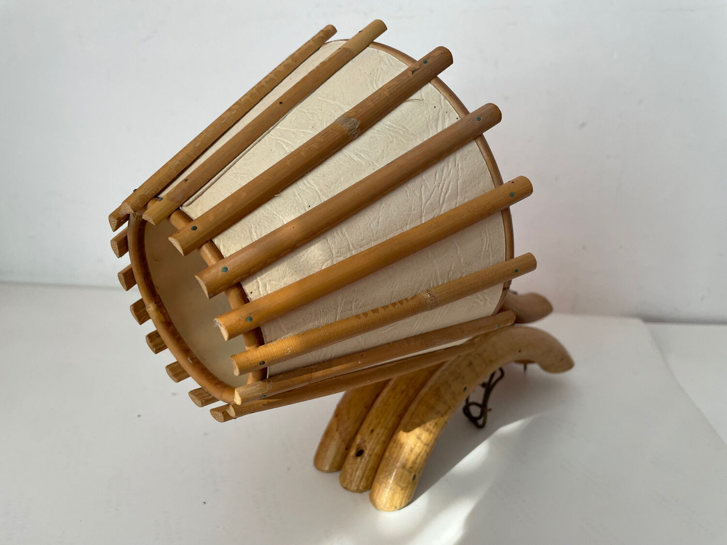 Vintage bamboo wall lamp