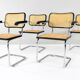 Set of Four Mid-Century Italian Modern Marcel Breuer B64 Cesca Chairs, 1970