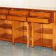 Large buffet Multiyork in solid cherry wood with six drawers.