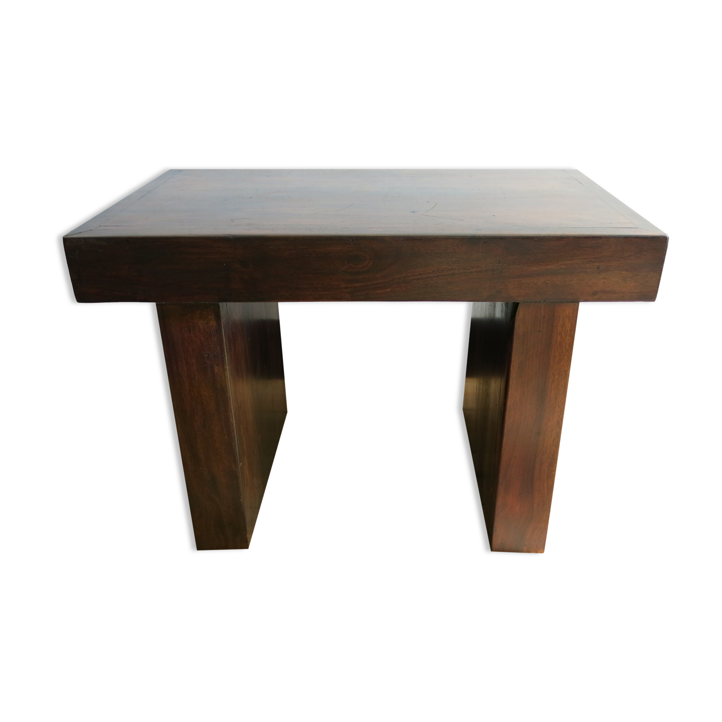 Solid bench made of tropical wood