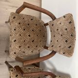 Pair of armchairs bridge in teak circa 1970 vintage