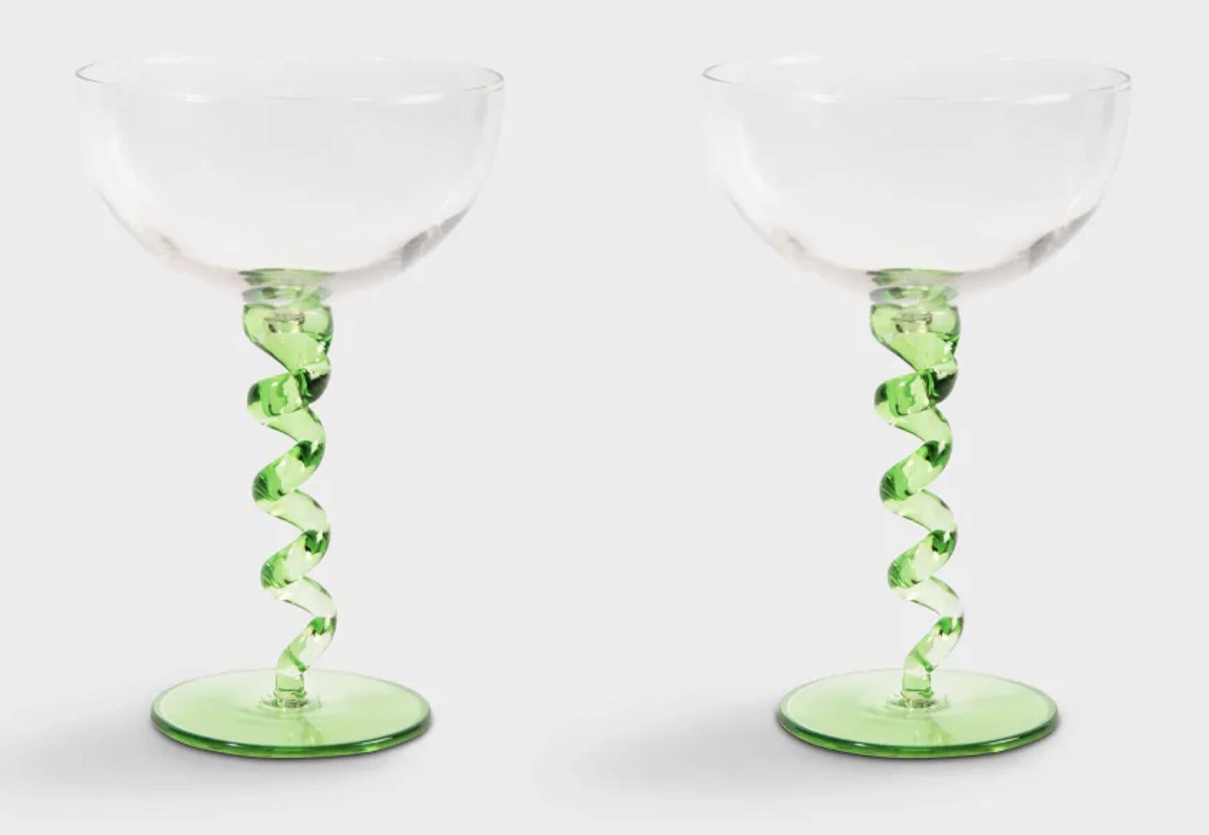 Spiral champagne glass