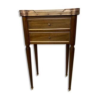 Chiffonnière style Louis XVI table d’appoint marbre début XXème