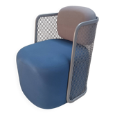 Fauteuil CIDER Ingrid gris et bleu