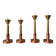 4 x Large / weighty postmodern candles / 1970s / two heights 60 - 70 cm / copper - brass