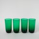 Lot de 4 verres à eau en verre vert, Design, 1970