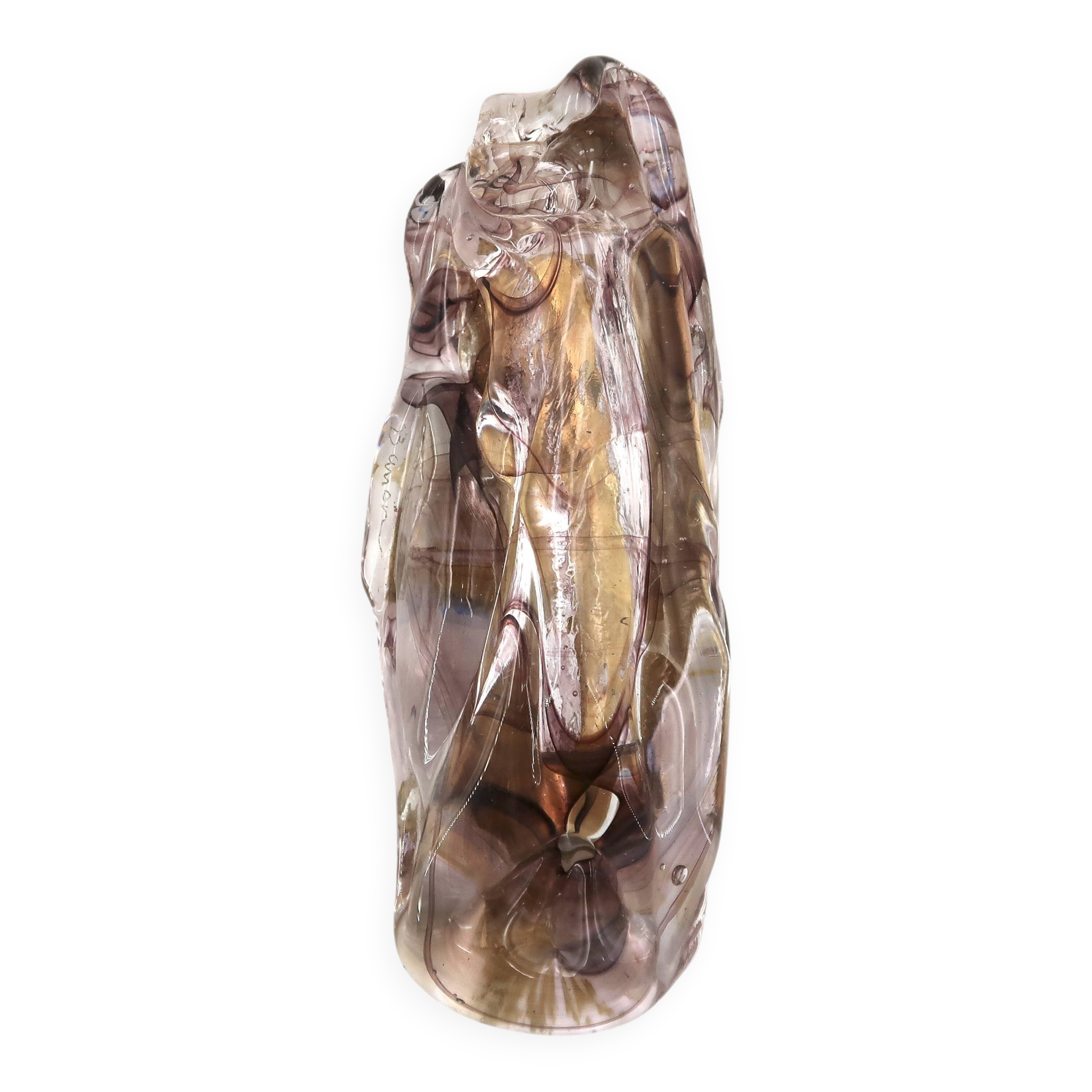 Signed artist's mezuzah in glass, 1990s