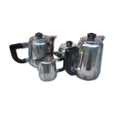 Service à thé, café en métal argenté vers 1930 - période Art Déco - Christofle
