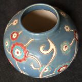 Vase ball glazed earthenware signed louan 1930