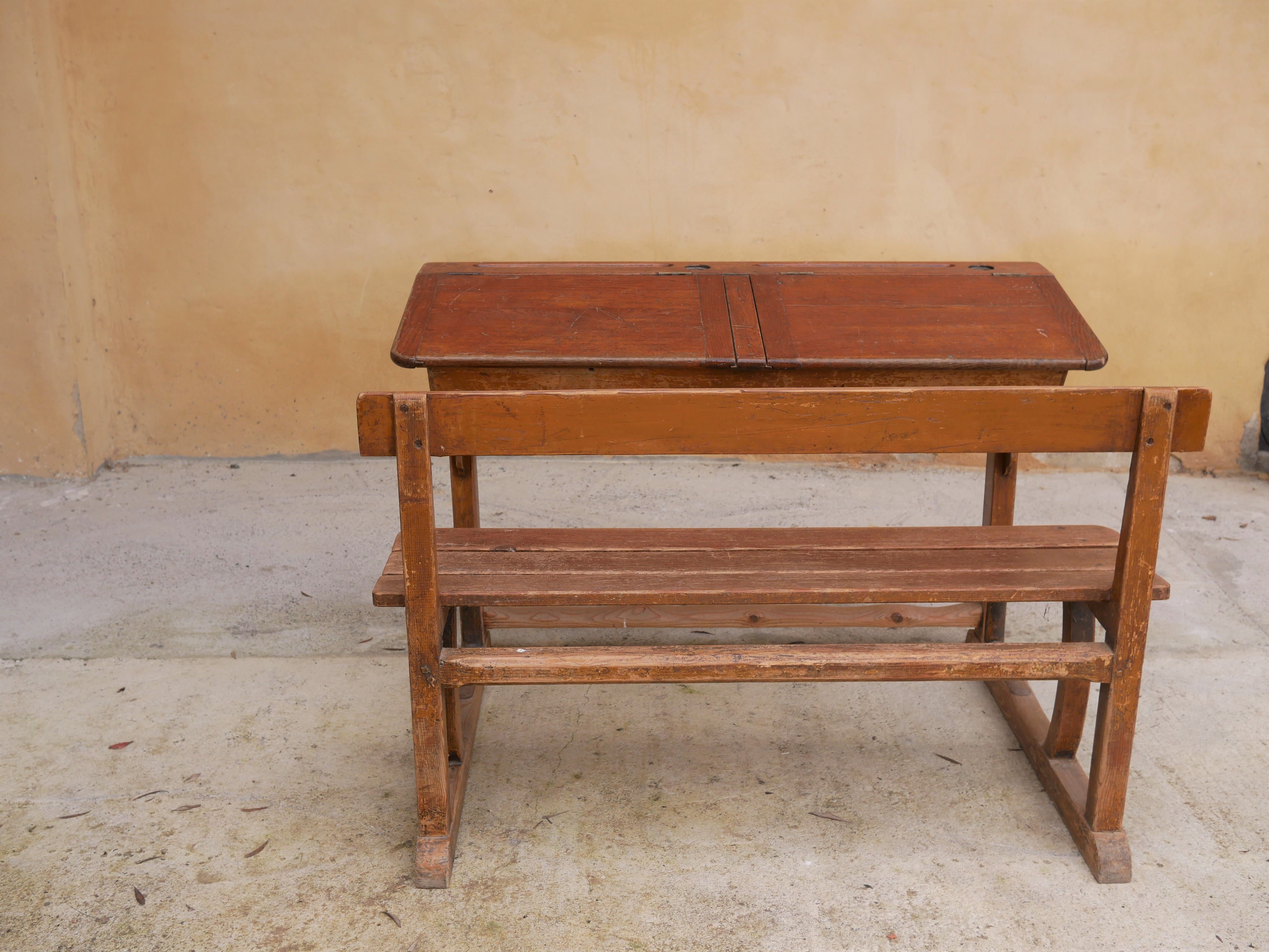 Schoolboy desk desk vintage desk in solid wood